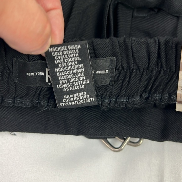 Rewash New Women’s Small Black Pull-on Belt Pockets Wide Leg Pant - Picture 4 of 7